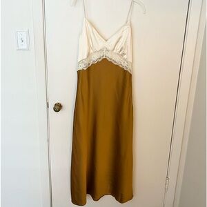 Abercrombie Lace and Satin Slip Midi Dress